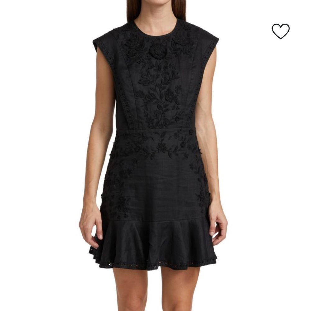 Veronica Beard Kerison Embroidered Flare Dress